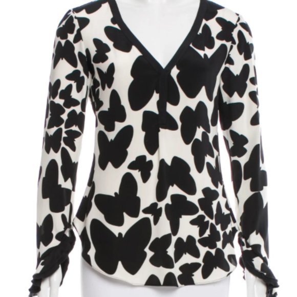 Diane Von Furstenberg Tops - Diane Von Furstenberg Retta Silk Butterfly Top